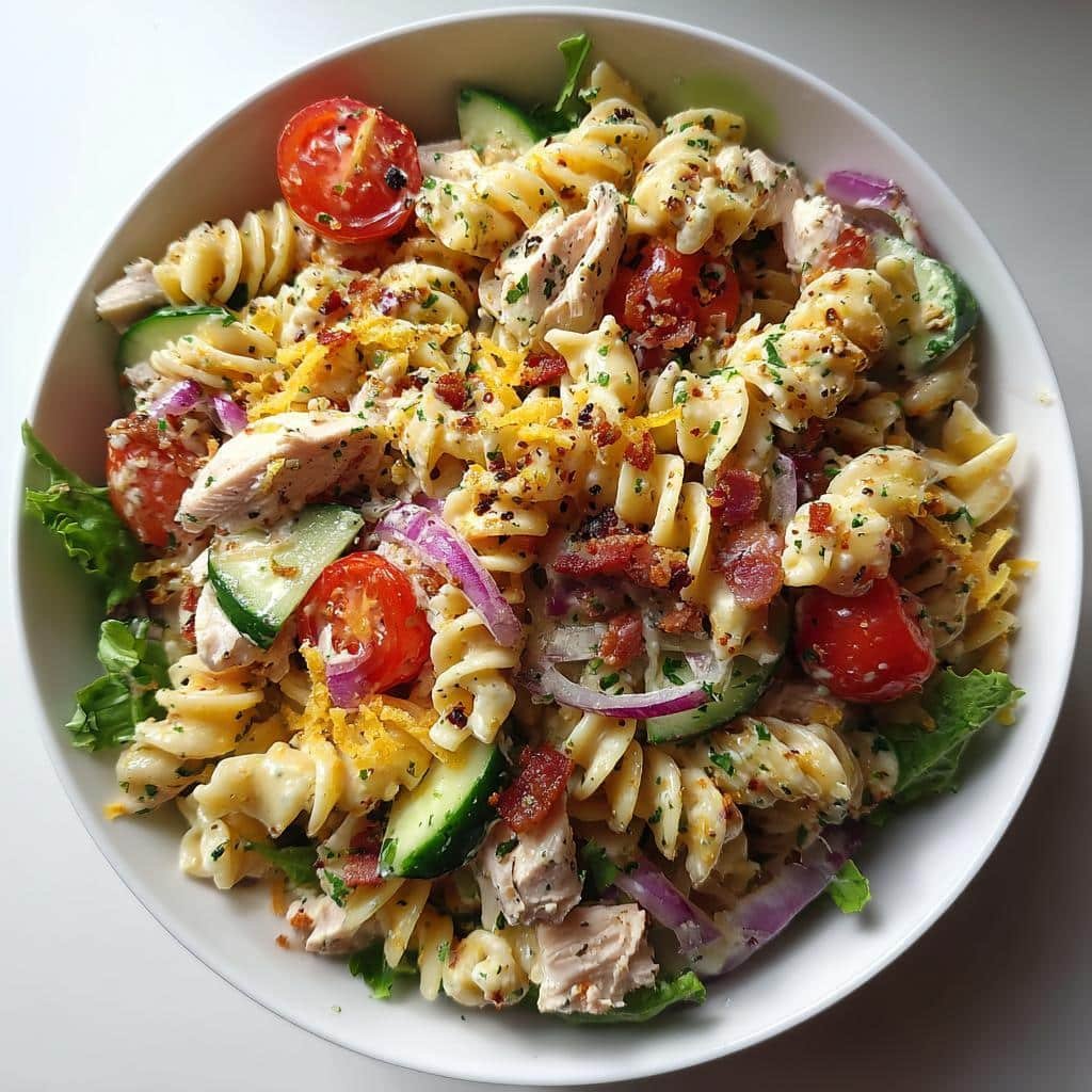 Healthy Club Sandwich Pasta Salad - detail 1