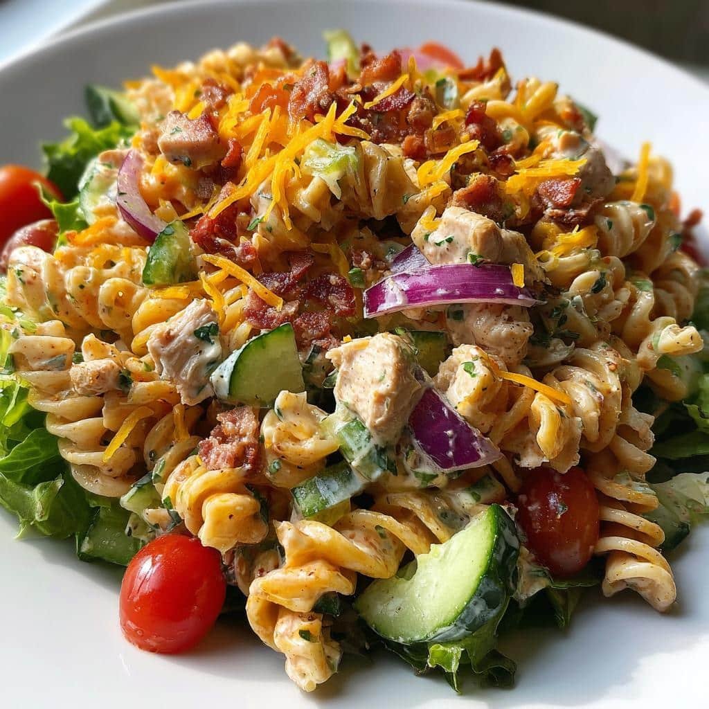 Healthy Club Sandwich Pasta Salad