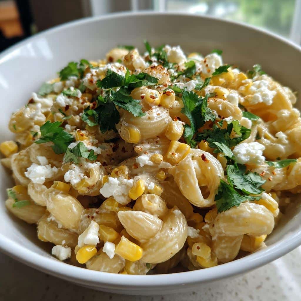 Healthy Creamy Mexican Street Corn Pasta Salad - detail 1