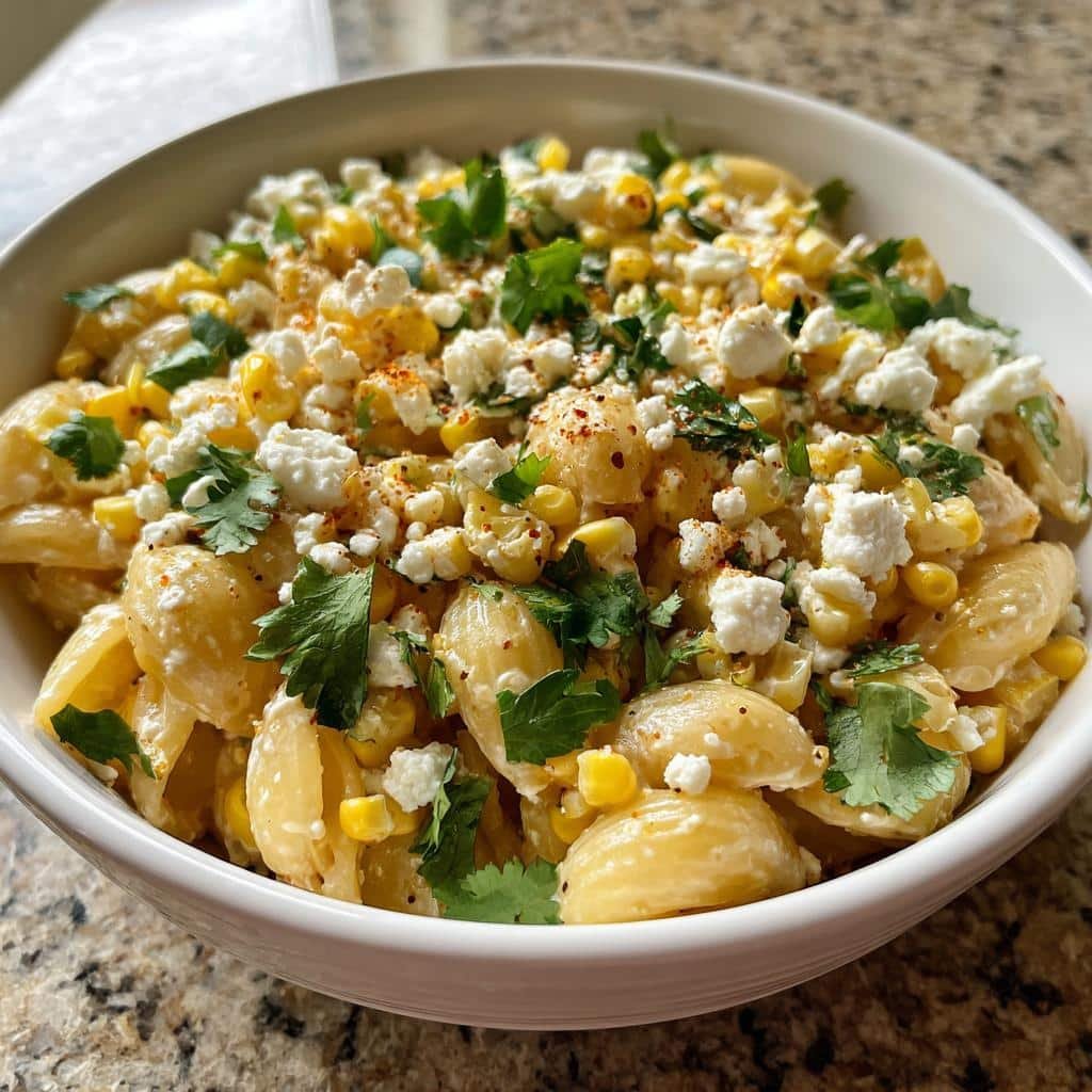 Healthy Creamy Mexican Street Corn Pasta Salad
