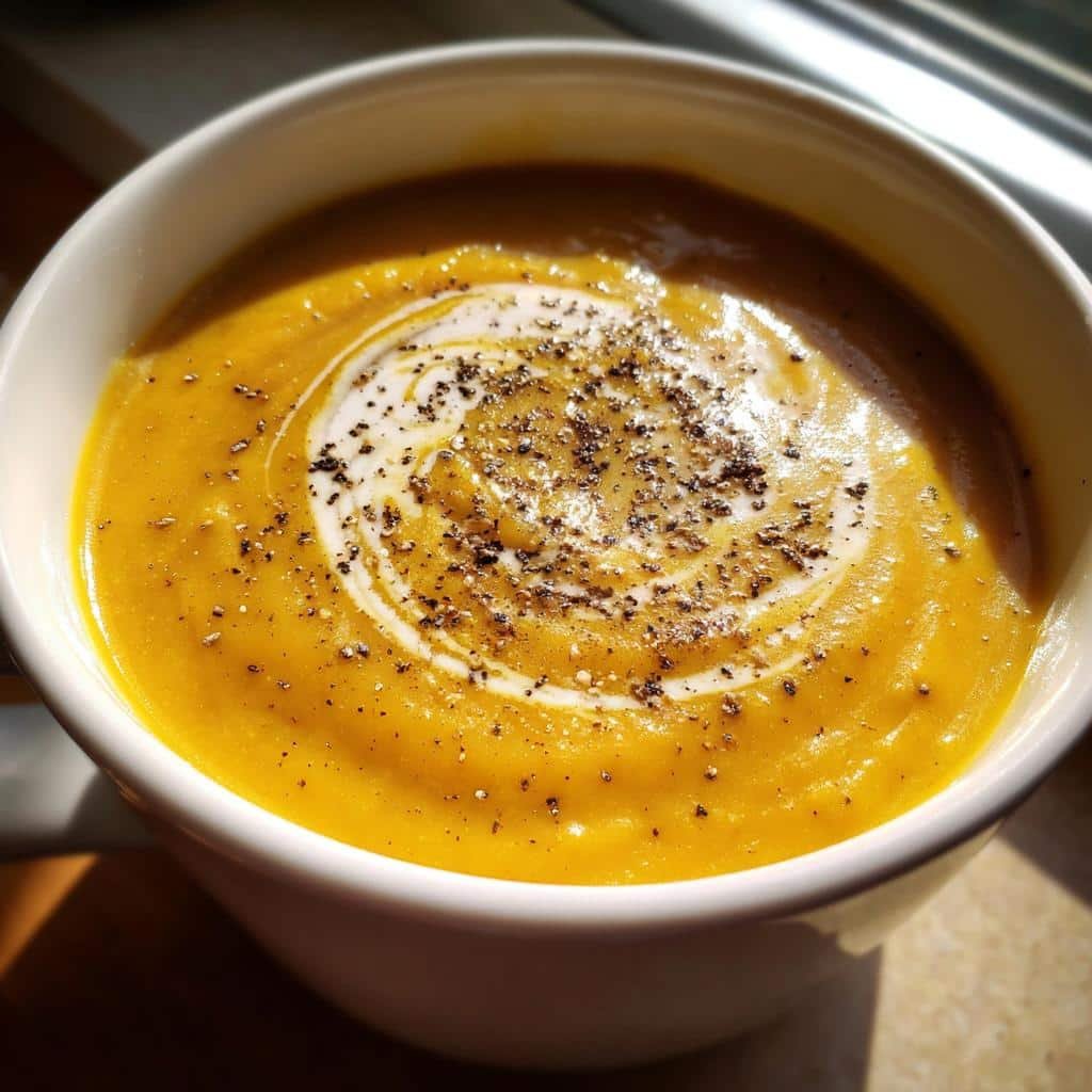 Healthy Crockpot Butternut Squash Soup - detail 1