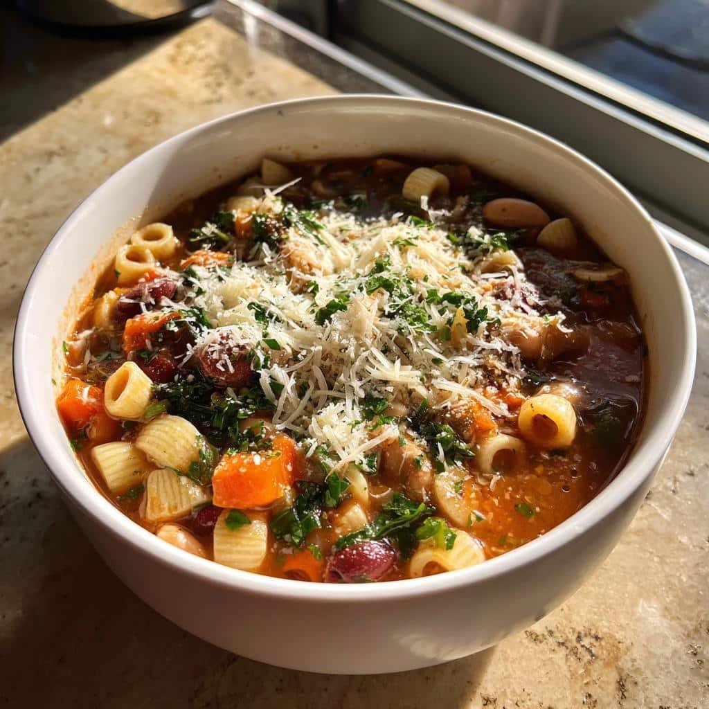 Healthy Crockpot Pasta Fagioli