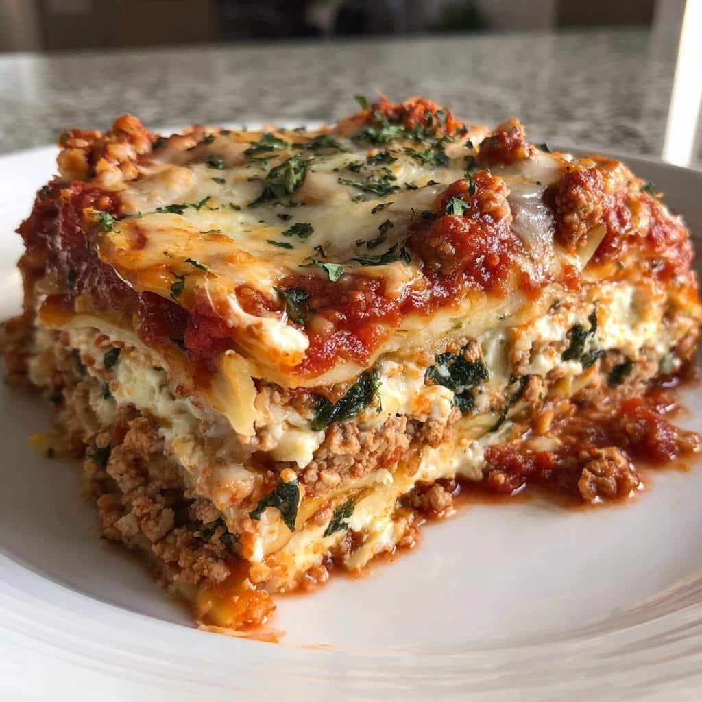 Healthy Festive Layered Lasagna - detail 1