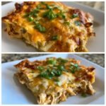 Healthy Green Chile Chicken Enchilada Casserole