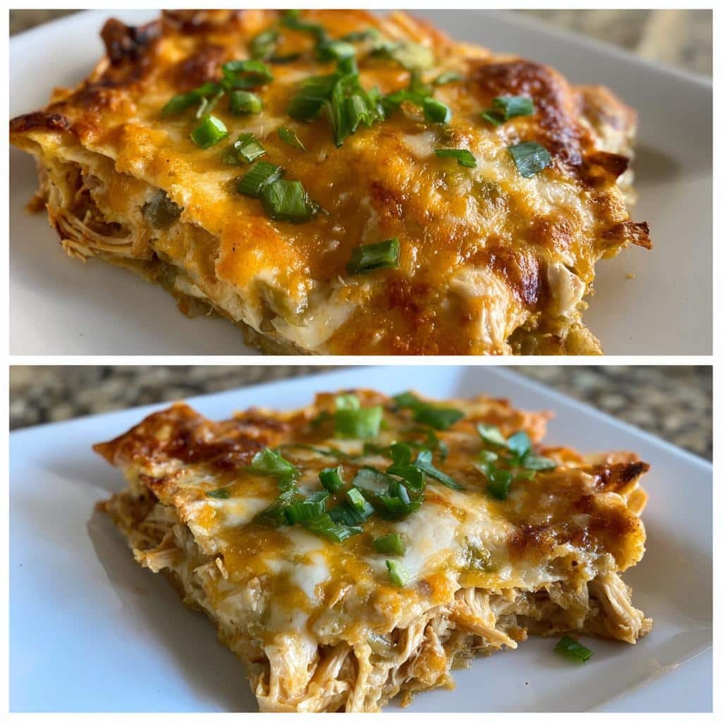 Healthy Green Chile Chicken Enchilada Casserole