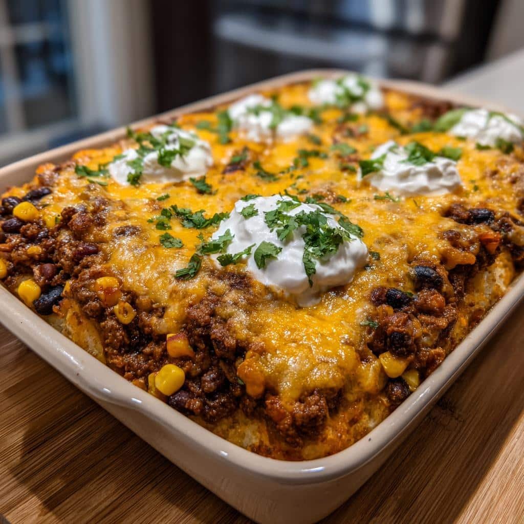 Healthy Loaded Cowboy Cheeseburger Casserole - detail 1
