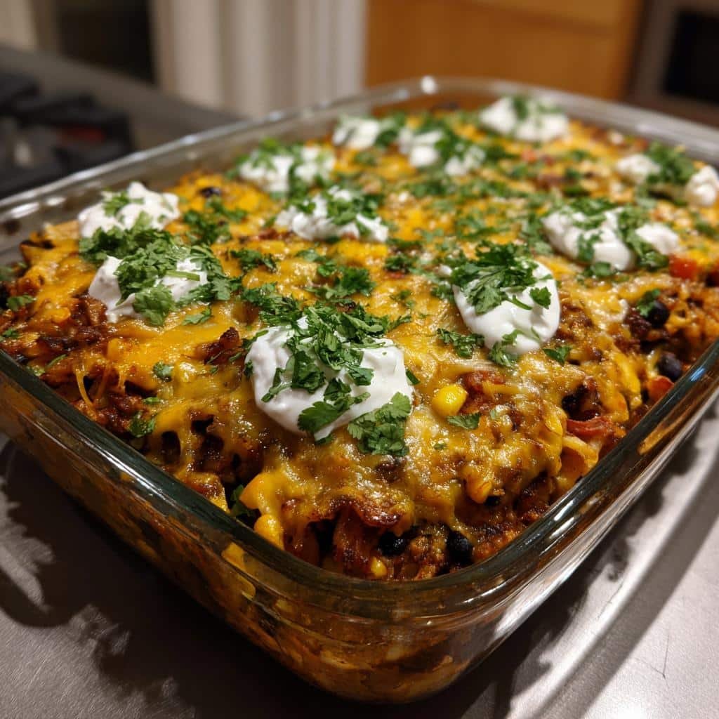 Healthy Loaded Cowboy Cheeseburger Casserole
