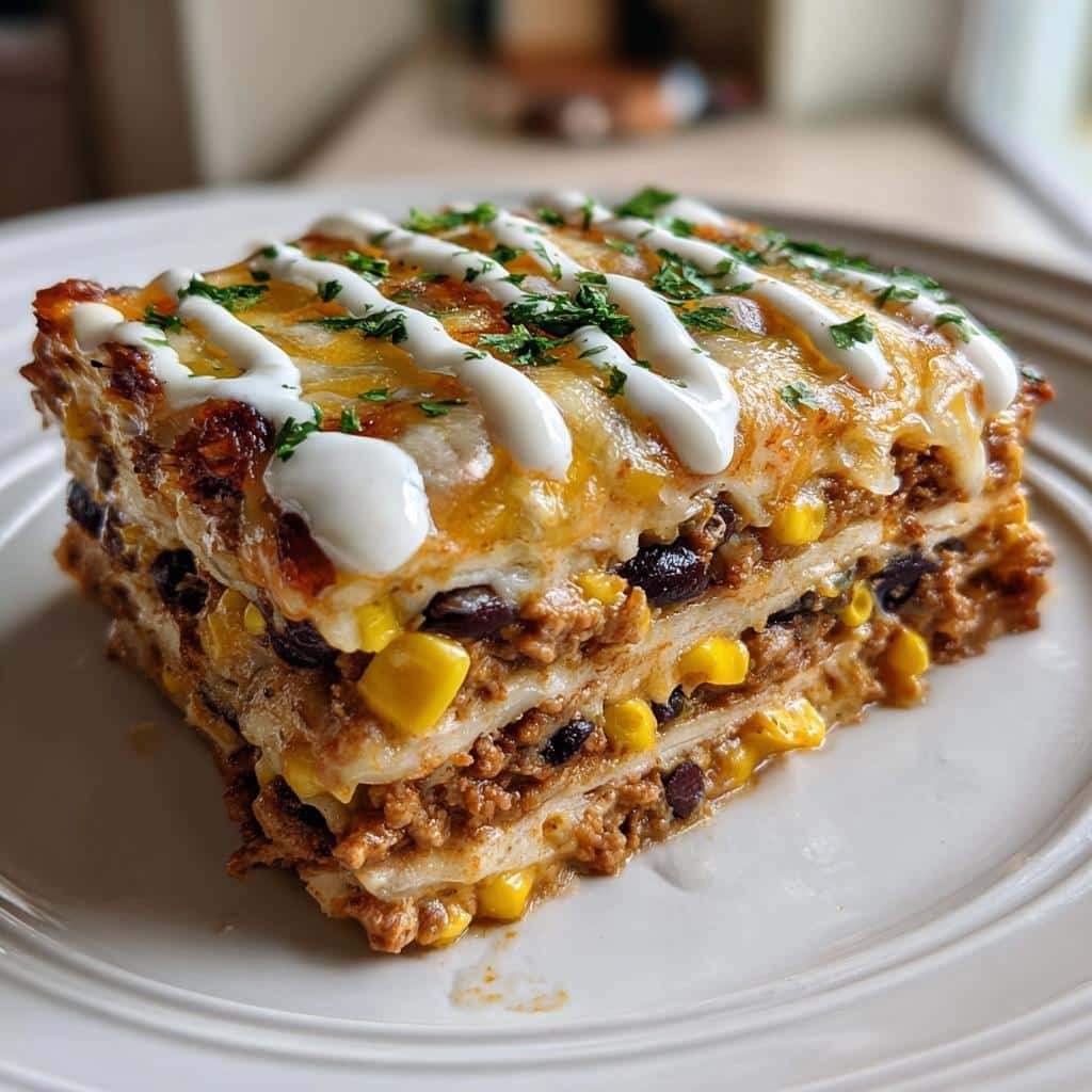 Healthy Mexican Taco Lasagna - detail 1