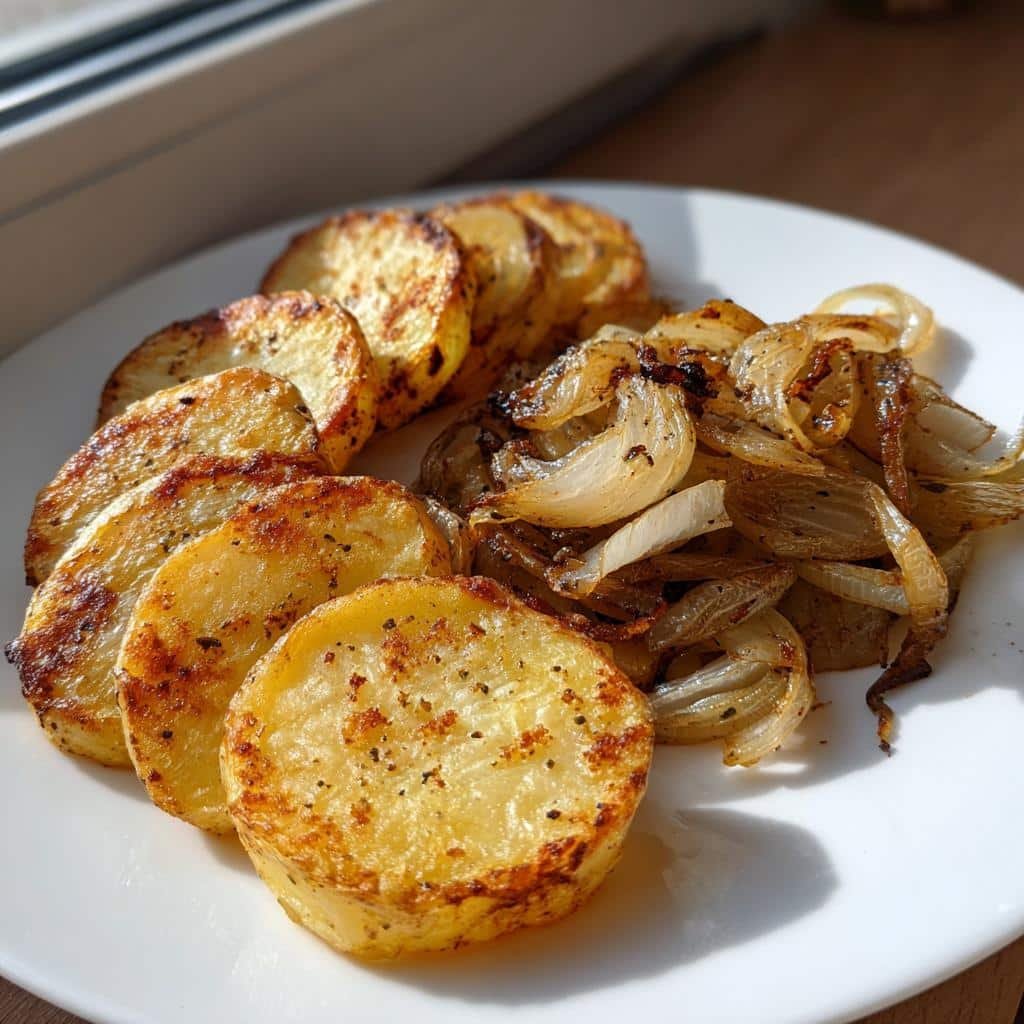 Healthy OVEN FRIED POTATOES & ONIONS