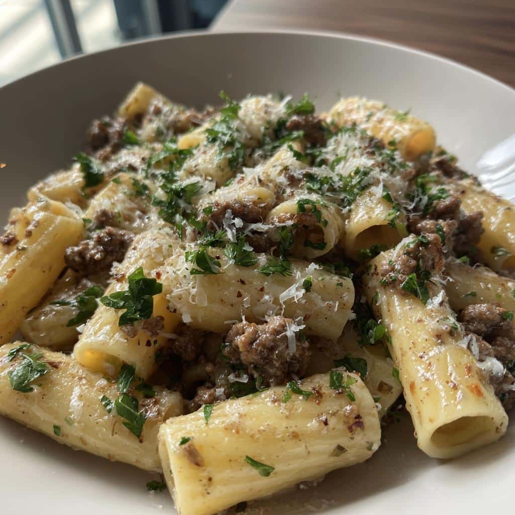 20-Minute Healthy One-Pot Creamy Beef and Garlic Butter Pasta Bliss 4 Healthy One-Pot Creamy Beef and Garlic Butter Pasta - detail 1