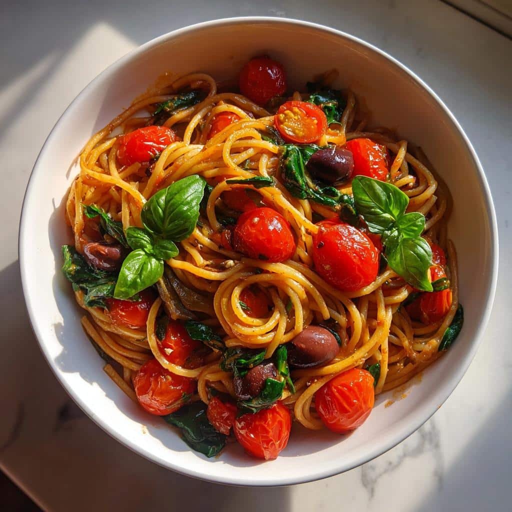 Healthy One-Pot Mediterranean Tomato Pasta - detail 1