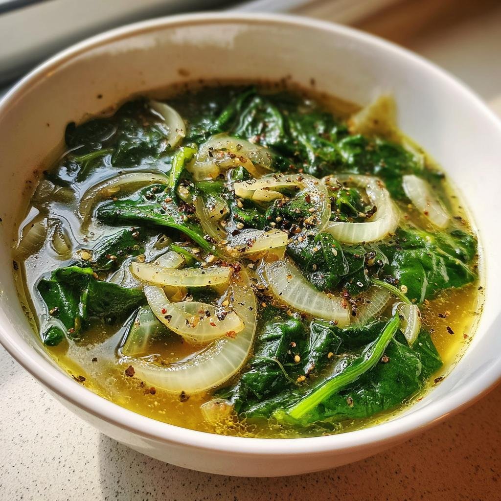 Healthy Quick Spinach Onion Soup - detail 1