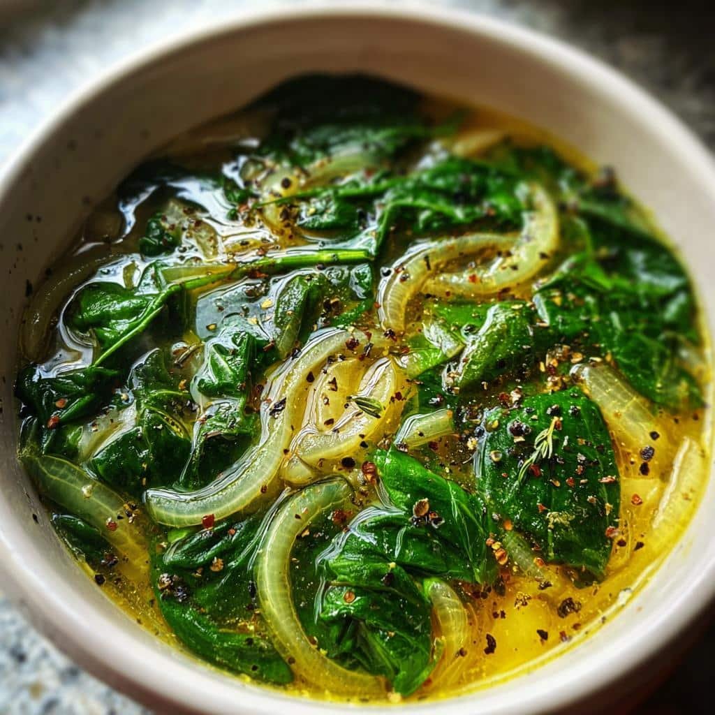Healthy Quick Spinach Onion Soup