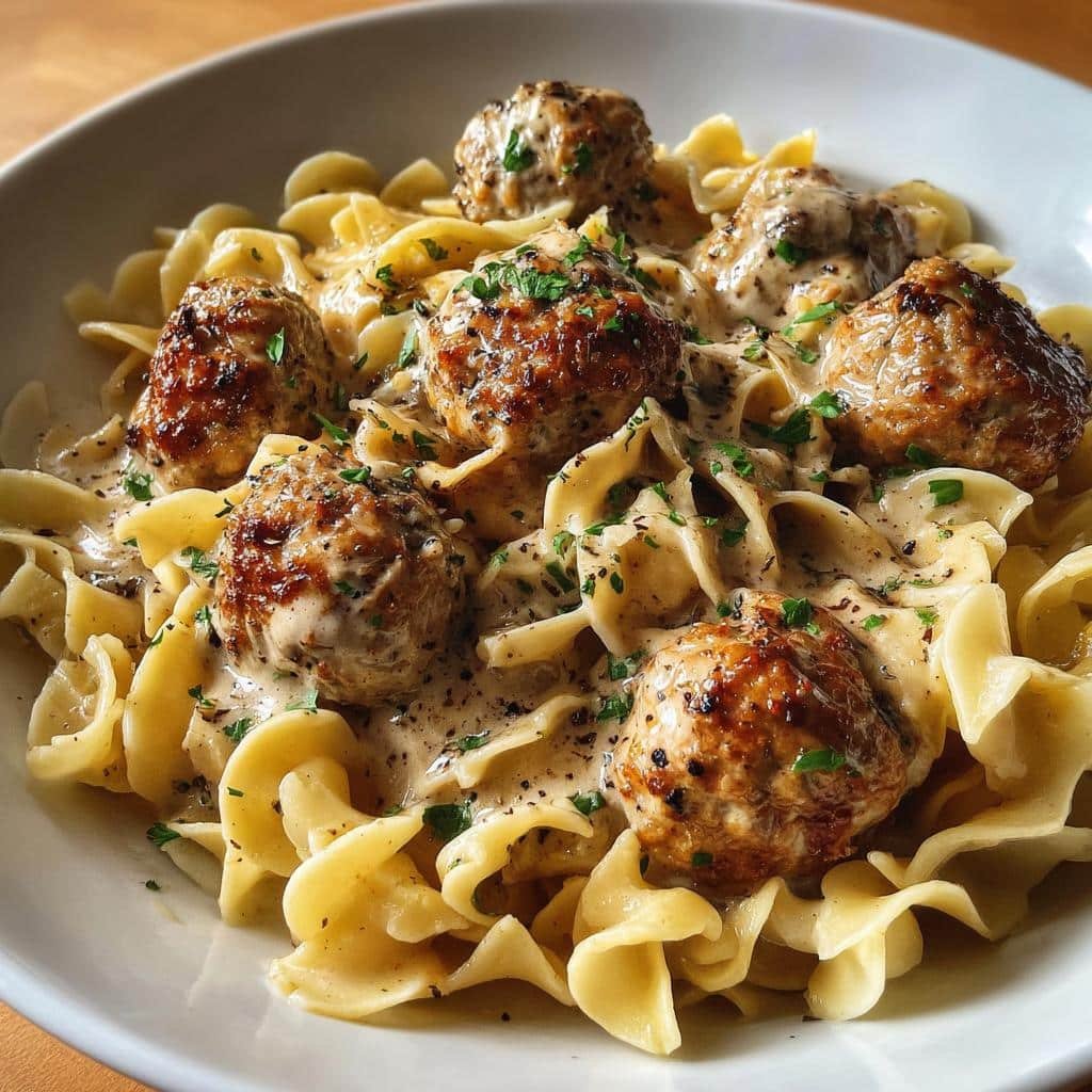 Healthy SWEDISH MEATBALL NOODLE BAKE