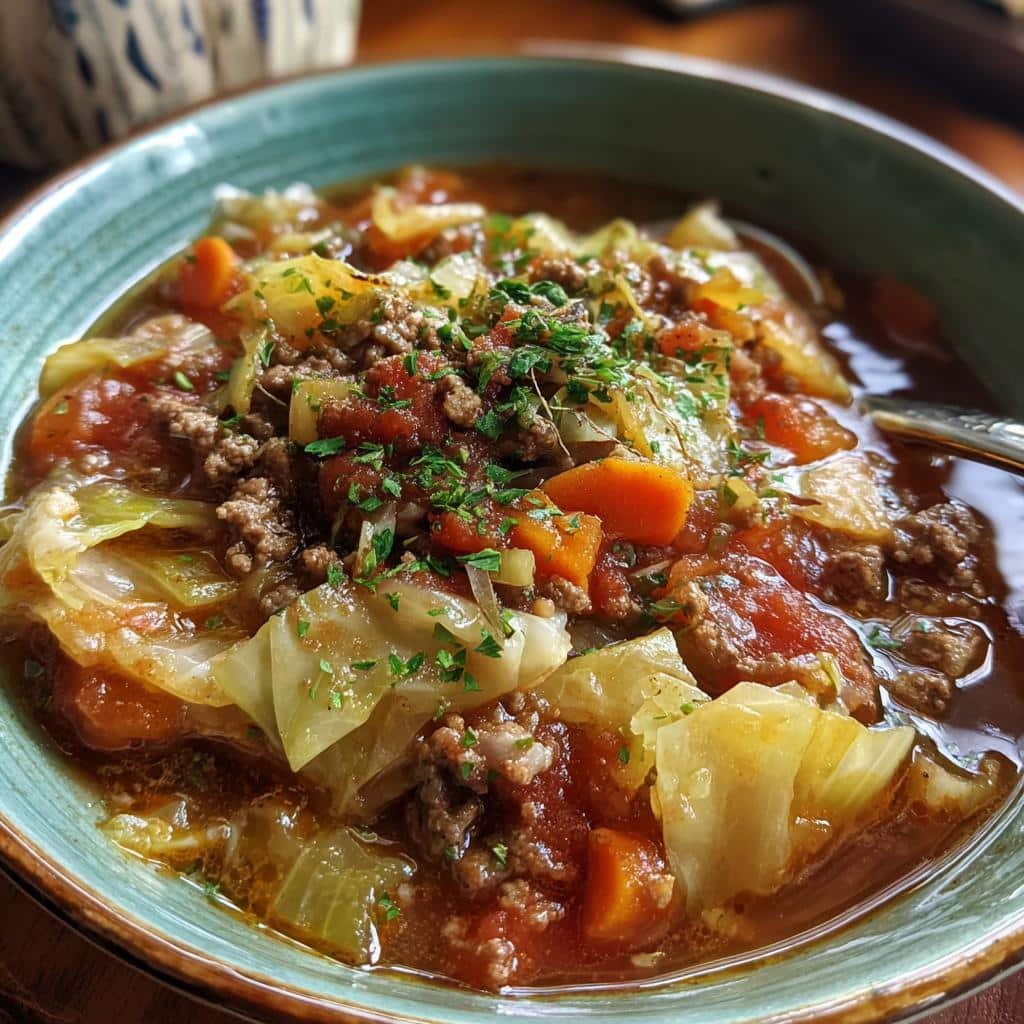Healthy Slow Cooker Cabbage Roll Soup - detail 1