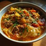 Healthy Slow Cooker Cabbage Roll Soup