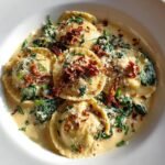 Healthy Tuscan-Inspired Creamy Ravioli with Spinach