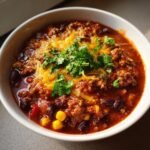 Healthy christmas Cheesy Ground Beef Enchilada Chili
