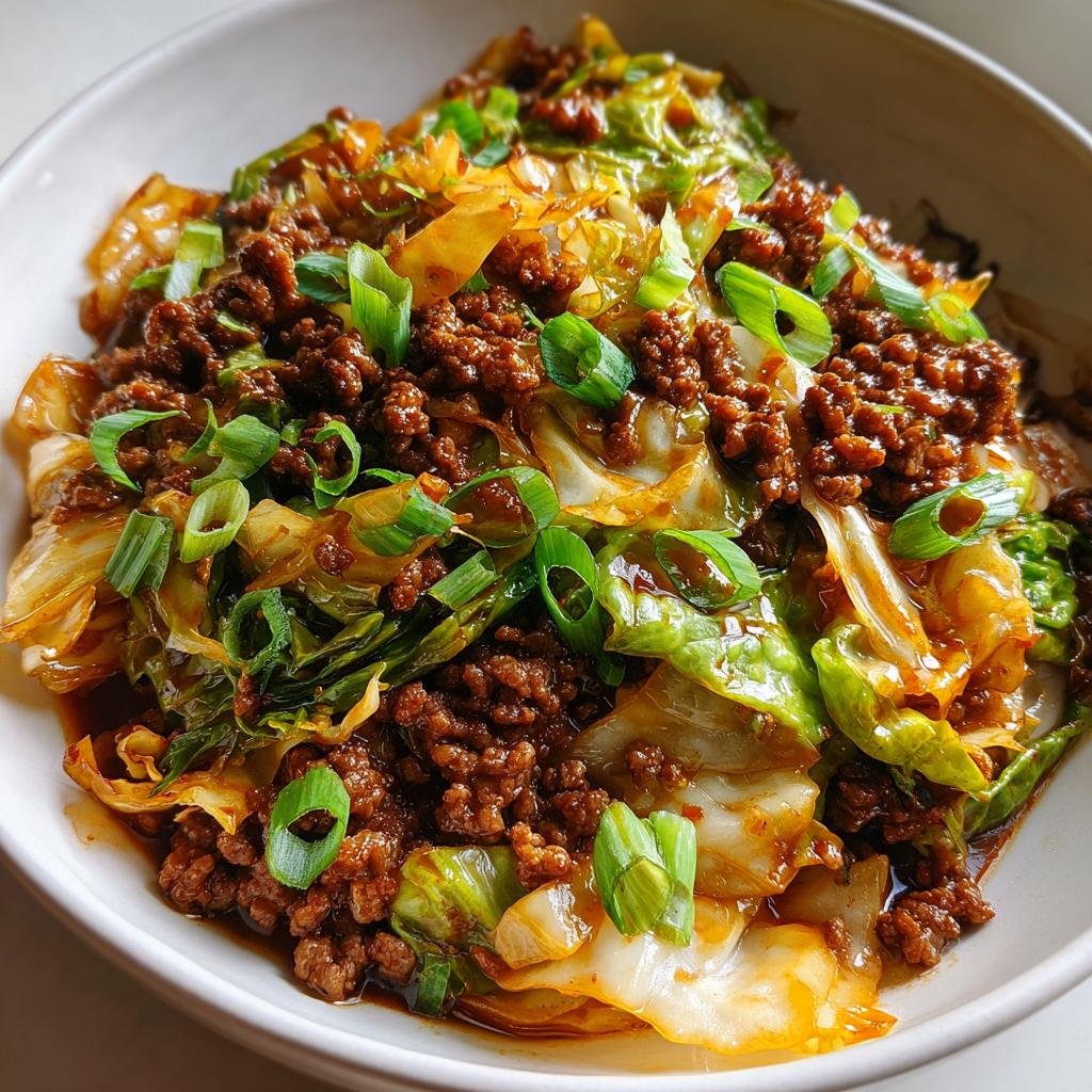 Healthy christmas Chinese Ground Beef & Cabbage Stir Fry - detail 1