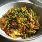 Healthy christmas Chinese Ground Beef & Cabbage Stir Fry