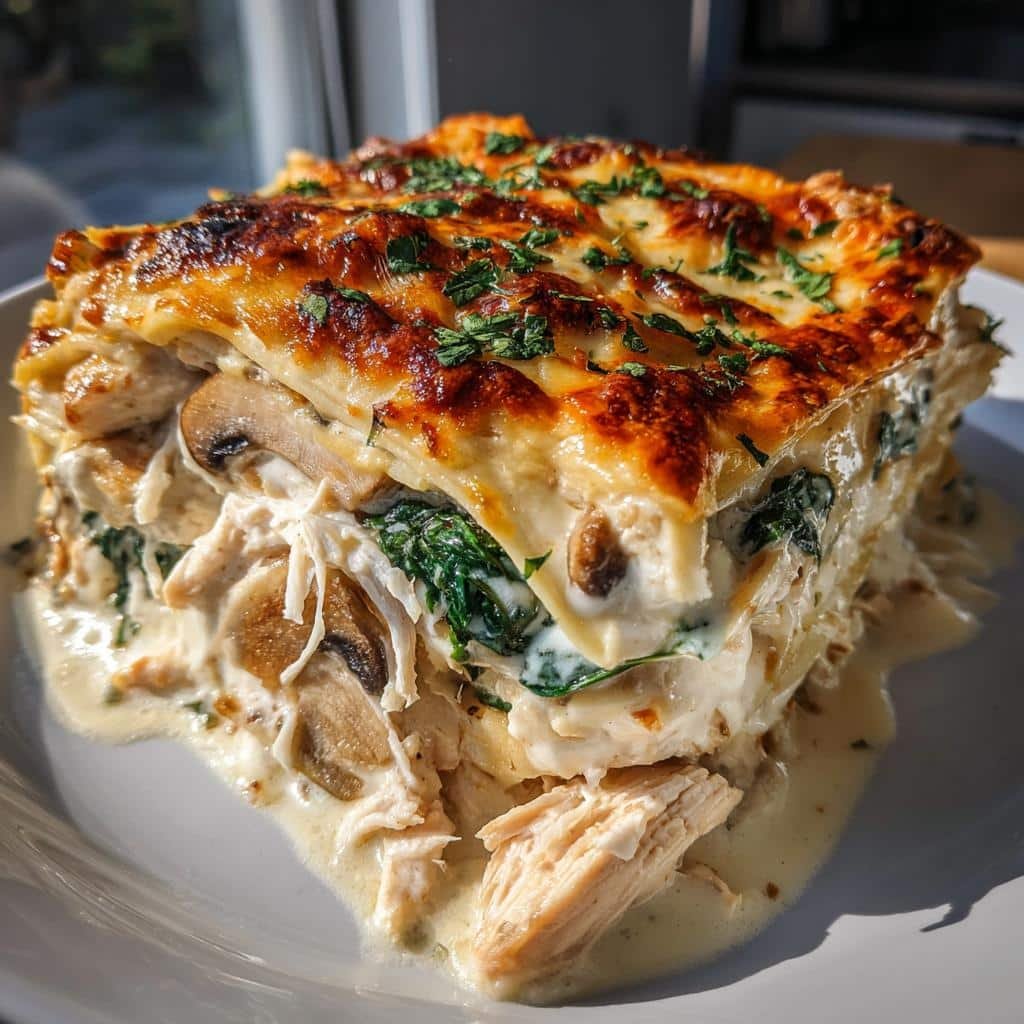 Healthy Christmas Creamy Chicken Lasagna with White Sauce: 25g Protein Per Slice 4 Healthy christmas Creamy Chicken Lasagna with White Sauce - detail 1