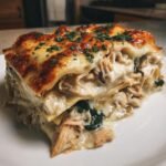 Healthy christmas Creamy Chicken Lasagna with White Sauce