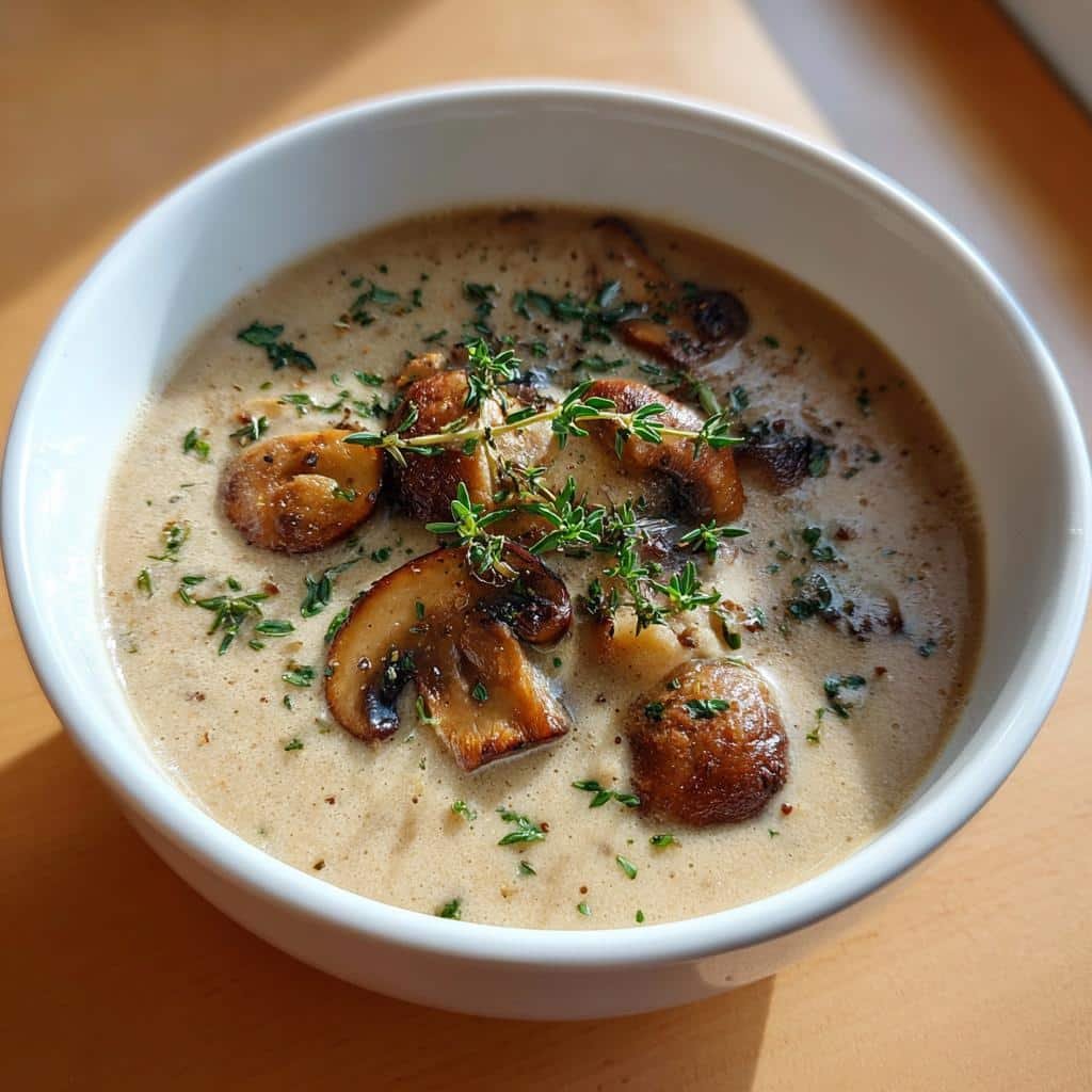 Healthy christmas Creamy Mushroom Soup