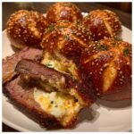 Healthy christmas Smoked Brisket & Beer Cheese Pretzel Bombs