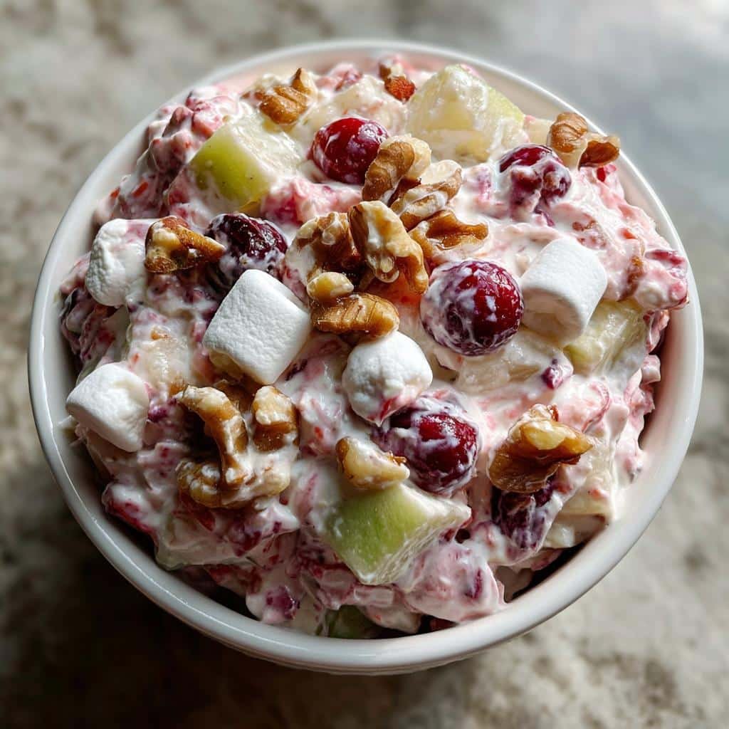 Healthy cranberry fluff salad thanksgiving