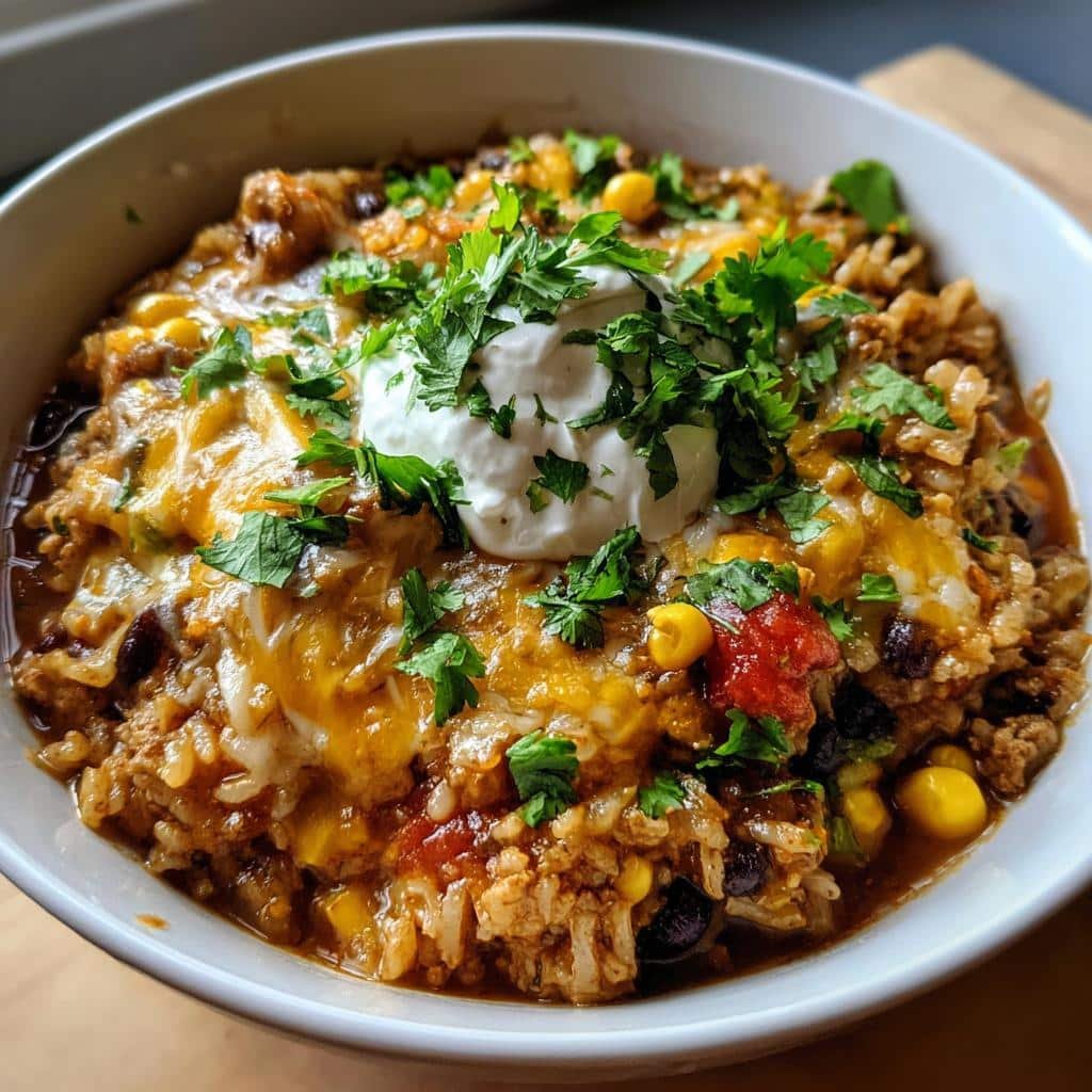 Healthy crockpot Cheesy taco rice - detail 1