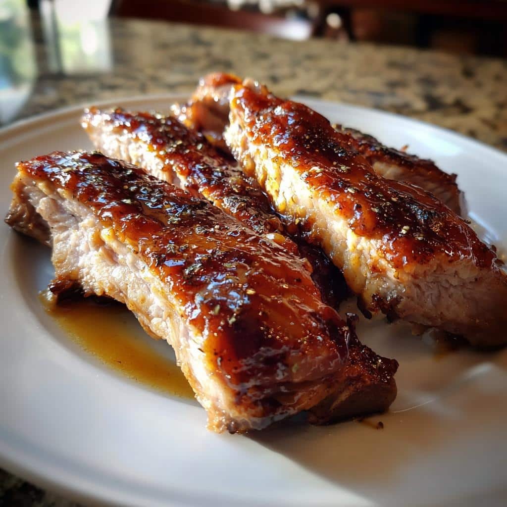 Healthy crockpot country style boneless pork ribs