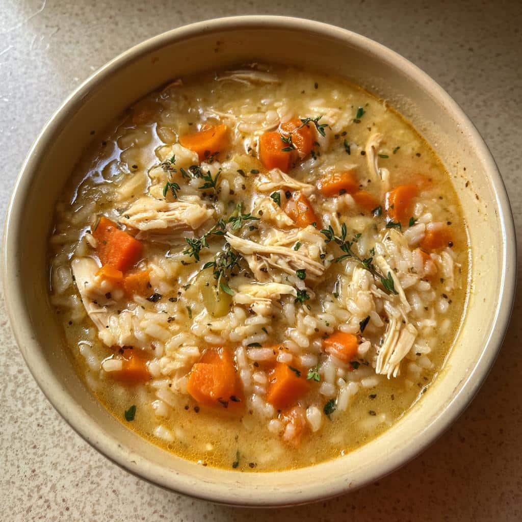 Healthy thanksgiving Creamy Chicken and Rice Soup