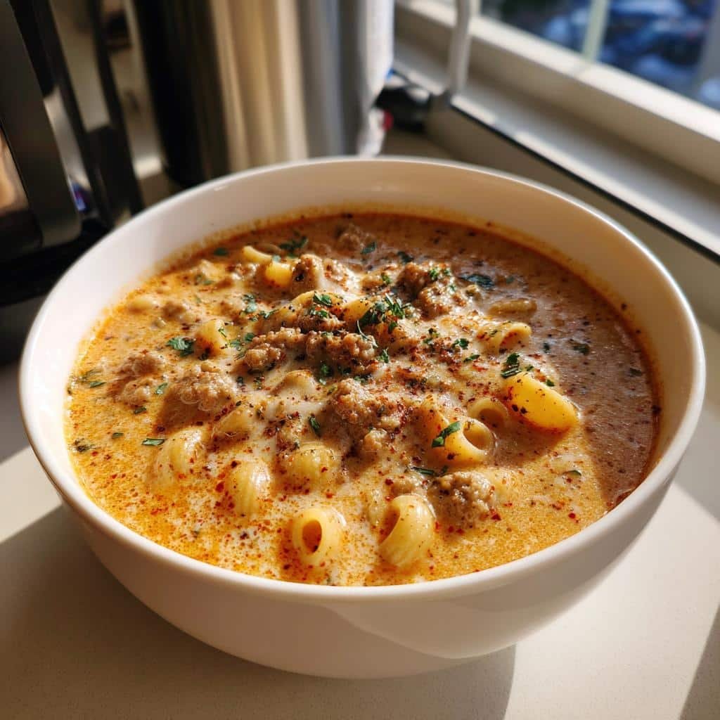 Healthy thanksgiving  Creamy Parmesan Italian Sausage Ditalini Soup - detail 1