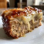 Healthy thanksgiving Crockpot French Onion Meatloaf with Melted Swiss Cheese