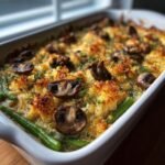 Healthy thanksgiving Green Bean Stuffing Casserole