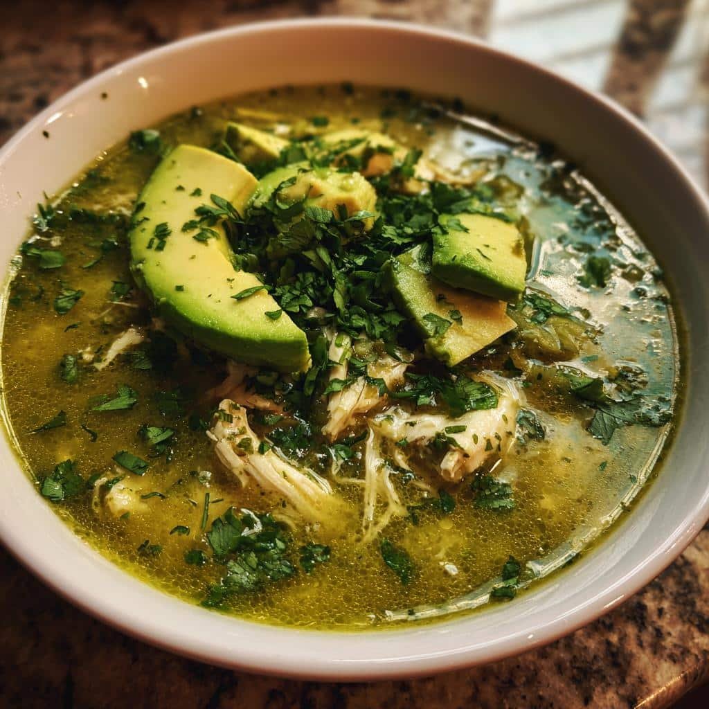 Healthy thanksgiving Green Chicken Enchilada Soup