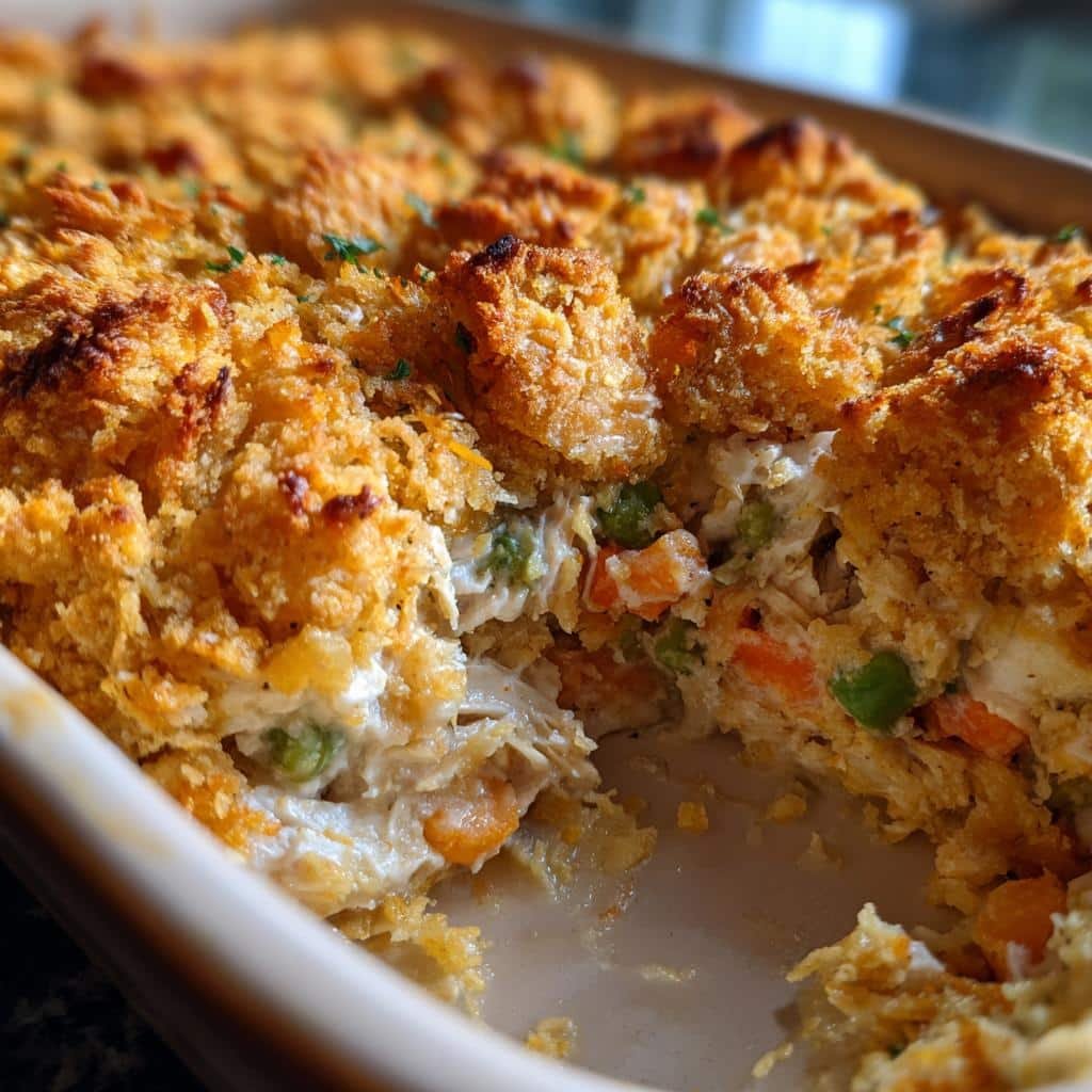 Healthy thanksgiving Ritz Cracker Chicken Casserole