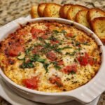 Healthy thanksgiving Three-Cheese Tomato Bruschetta Dip