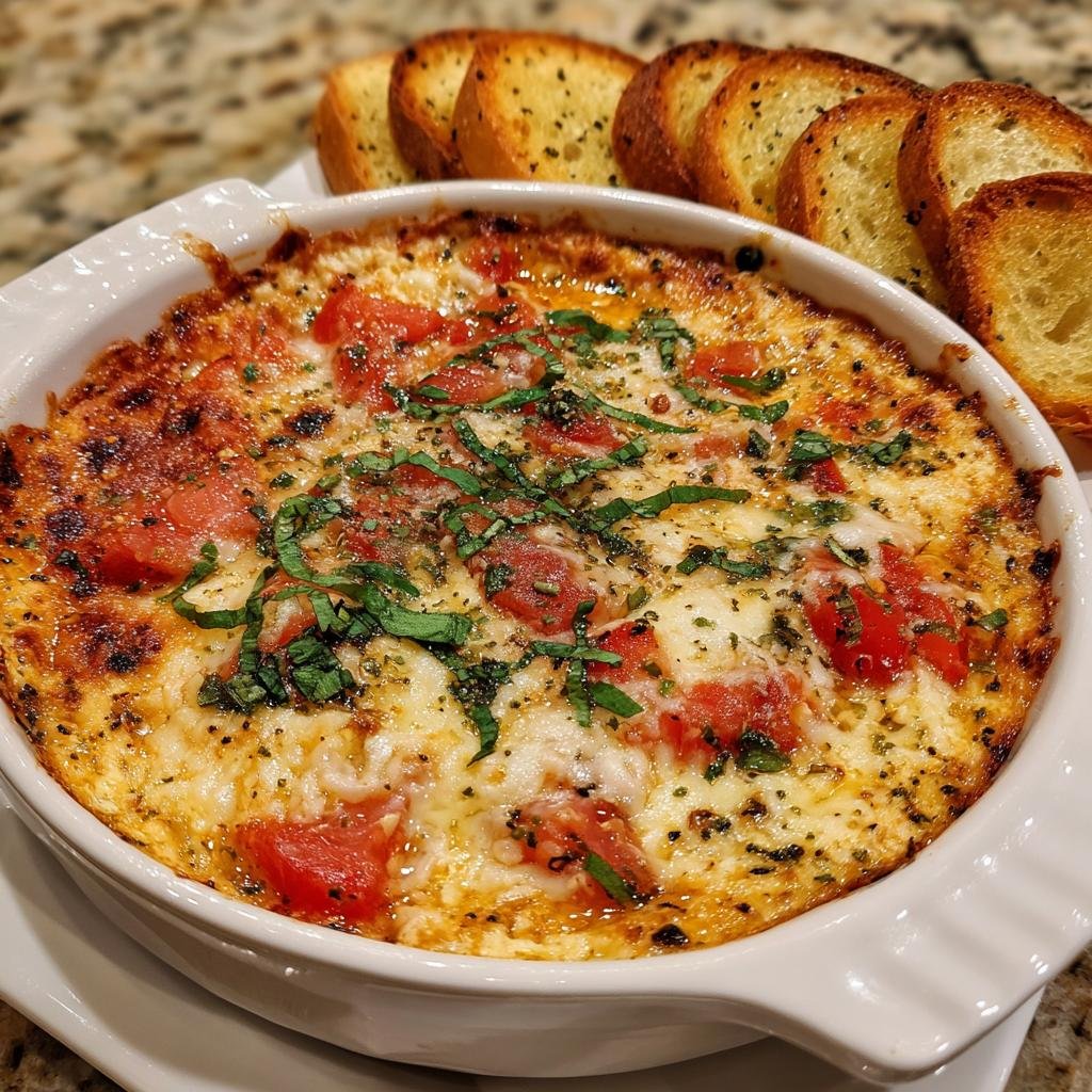 Healthy thanksgiving Three-Cheese Tomato Bruschetta Dip