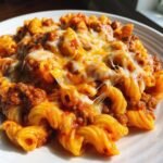 Homemade Christmas Healthy Cheesy Sloppy Cheeseburger Dinner Pasta