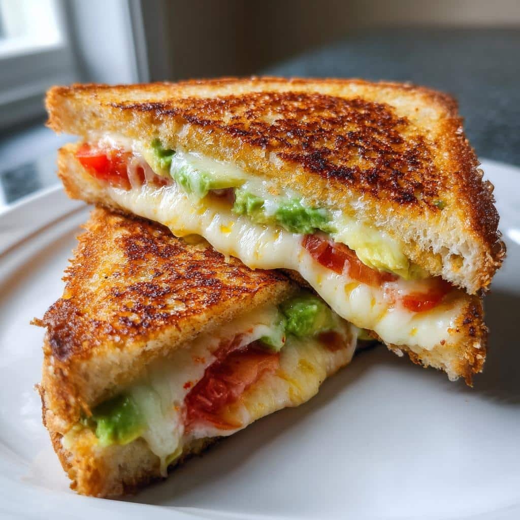 5-Minute Avocado, Mozzarella, and Tomato Grilled Cheese Magic 4 Avocado, Mozzarella, and Tomato Grilled Cheese - detail 1