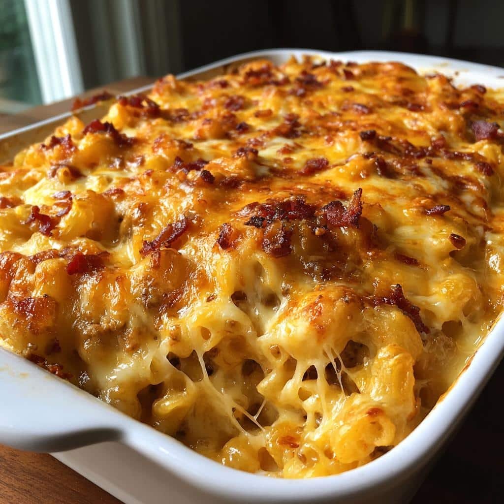 BBQ Bacon Cheeseburger Mac 'N' Cheese in 40 Minutes Flat! 4 BBQ Bacon Cheeseburger Mac 'n' Cheese Casserole - detail 1