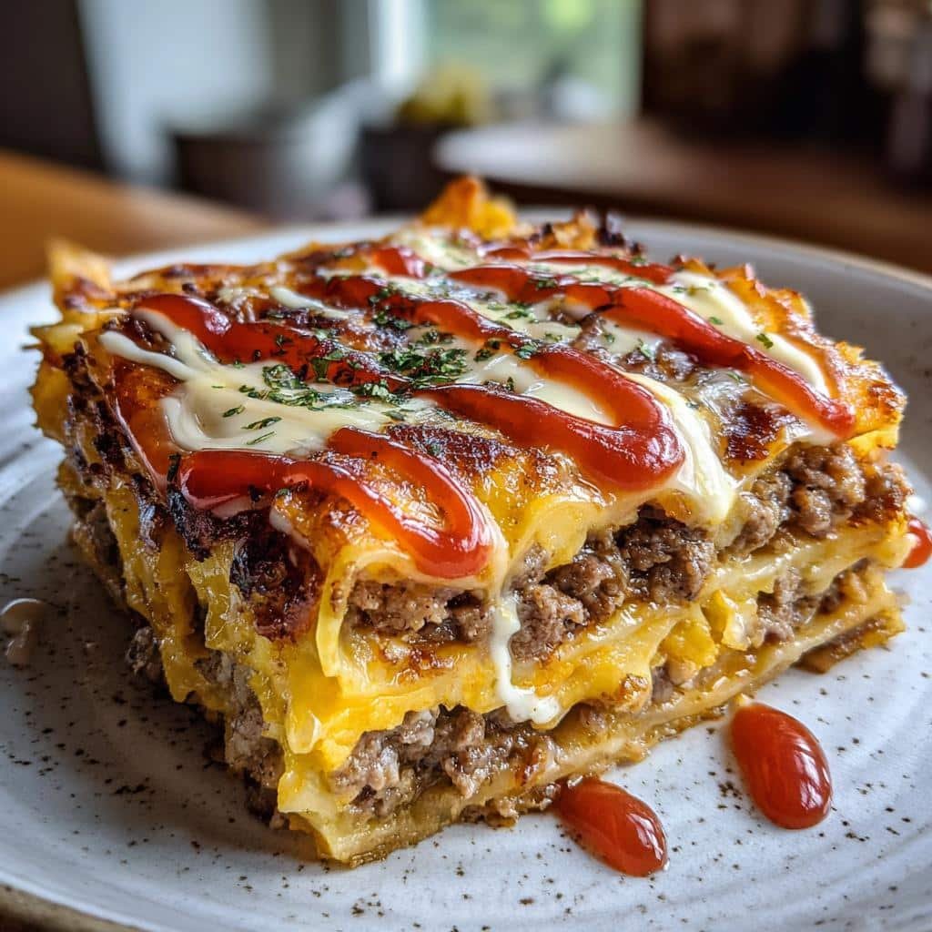 Bacon Cheeseburger Sheet Pan Lasagna - detail 1