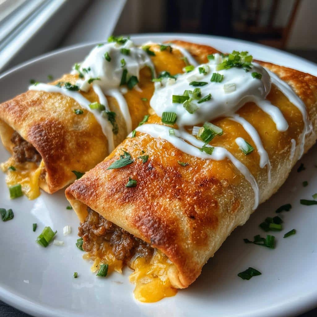 Beef and Cheese Chimichangas