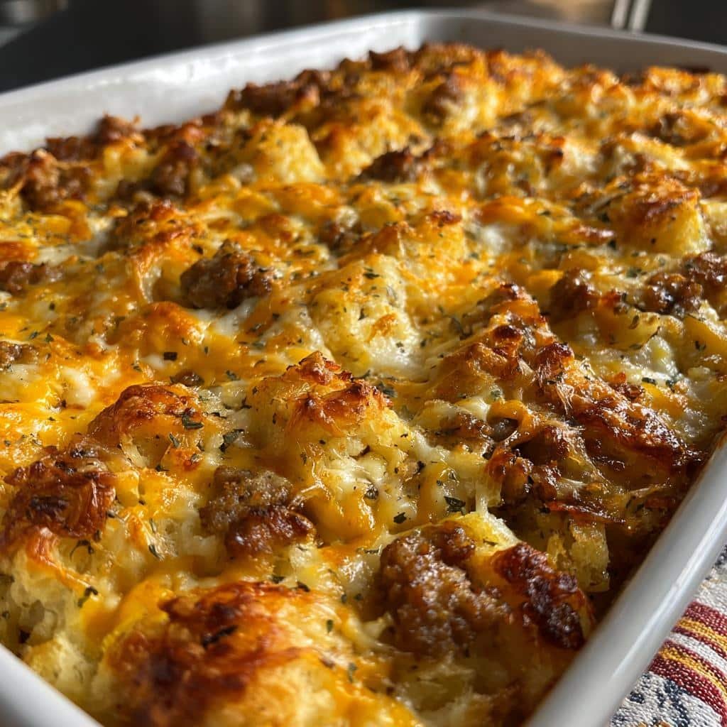 Biscuits & Gravy Hashbrown Casserole