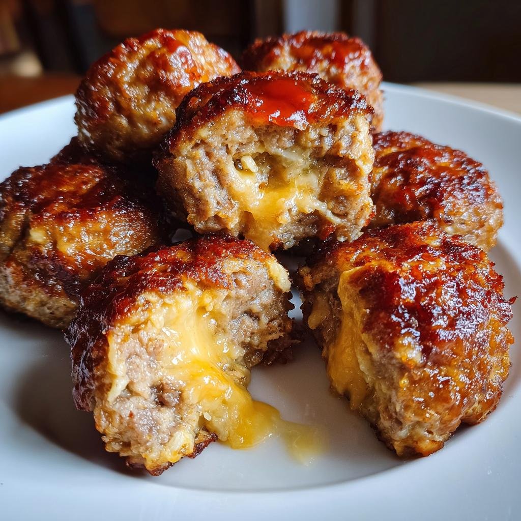Cheesy Stuffed Meatloaf Bites