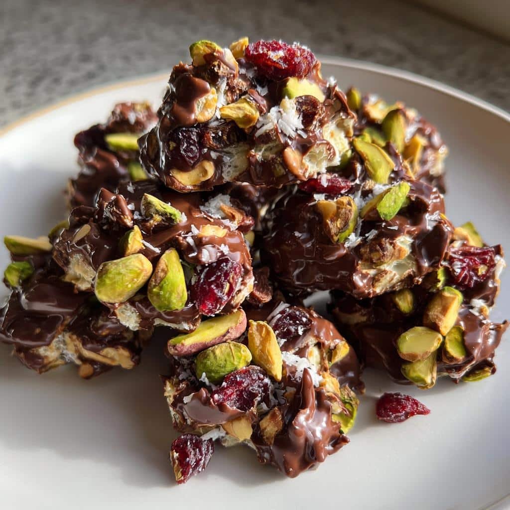 Christmas Healthy Cherry Pistachio Rocky Road Clusters - detail 1