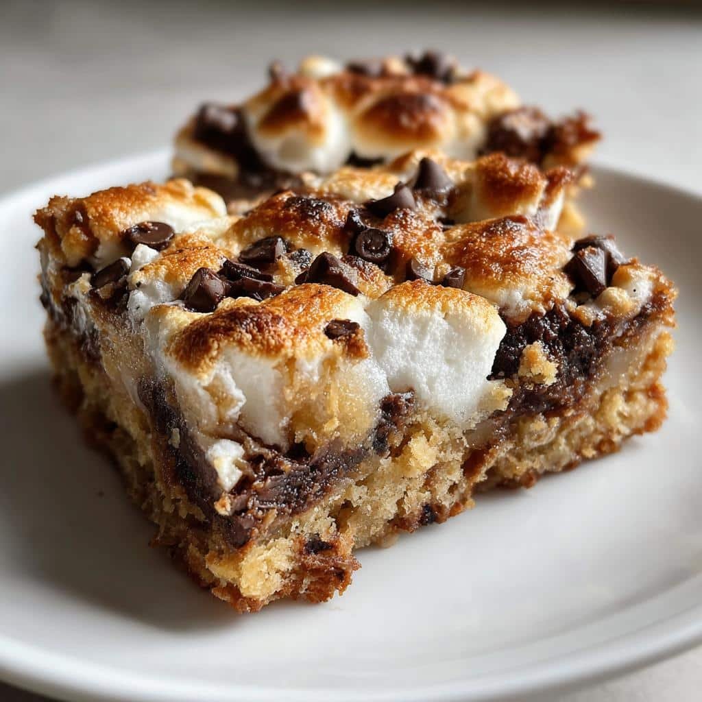 Christmas healthy Hot Cocoa S’mores Cookie Bars - detail 1