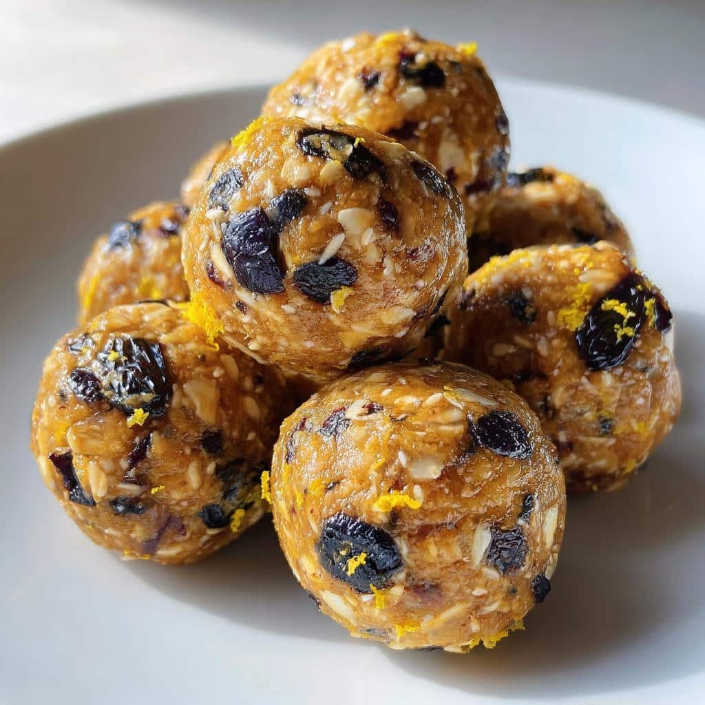Christmas healthy Lemon Blueberry Protein Balls - detail 1