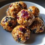 Christmas healthy Lemon Blueberry Protein Balls